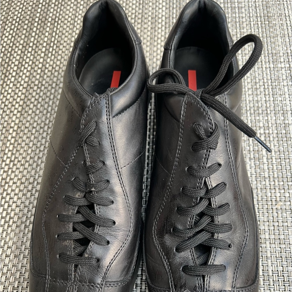 New Men’s “PRADA” Black Leather Lace/Up Shoes - Picture 2 of 8